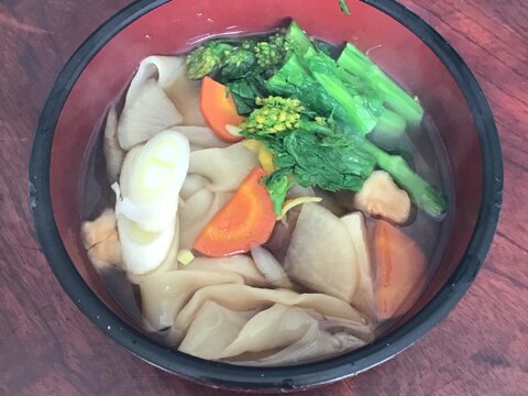 菜の花彩る春のほうとう煮込みうどん（醤油味）